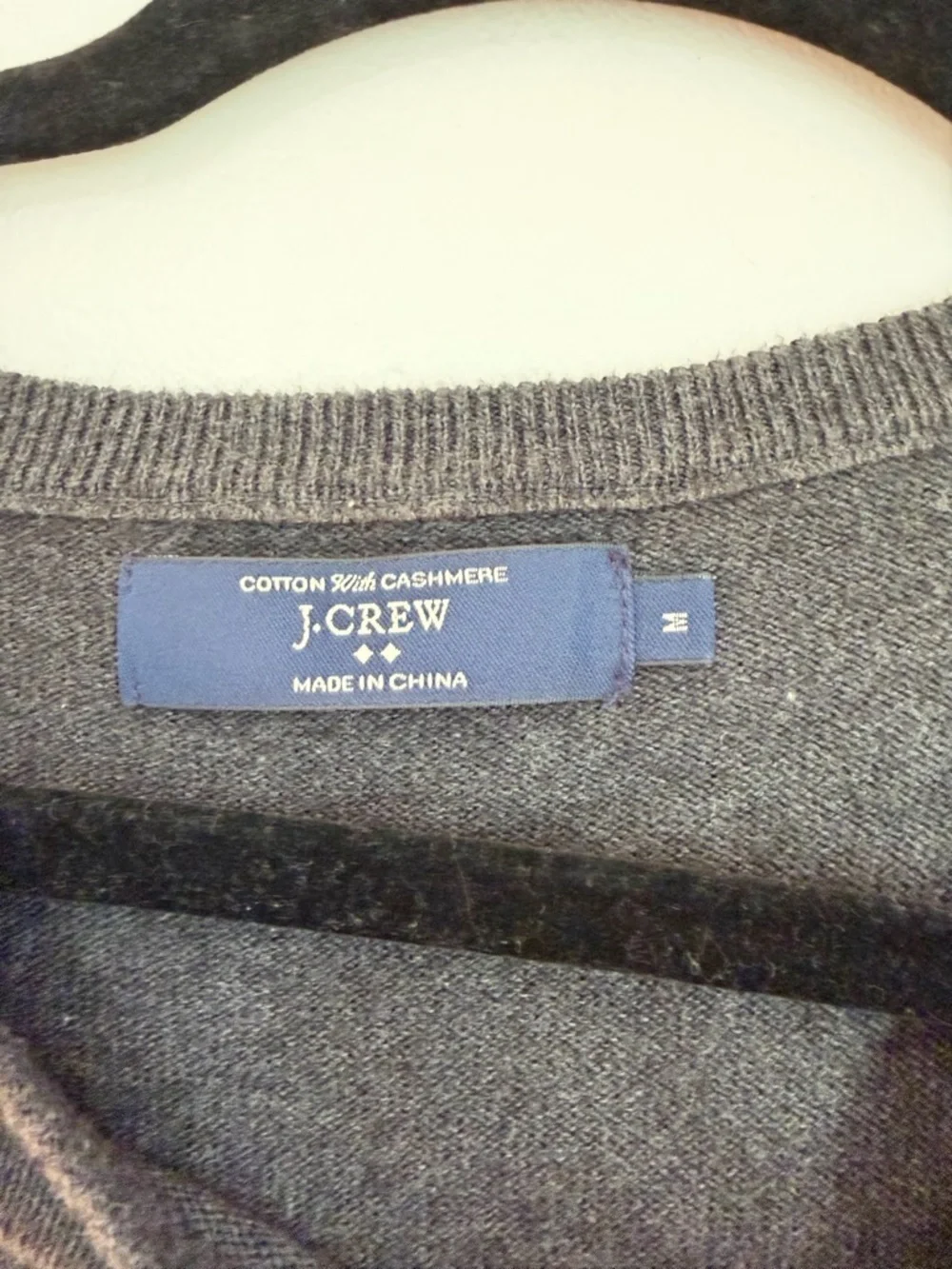 J crew cashmere blend pullover knit sweater size medium gray